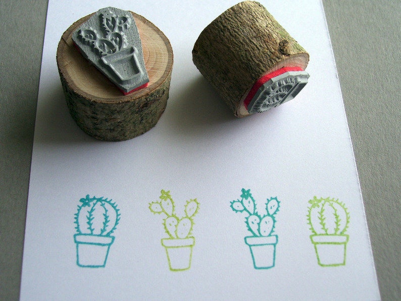 Stamp Set Cactus Stamp Cactus Mini Stamp Potted Plants image 3