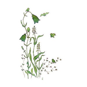 Small Grass Landscape Printing DIN A4 Art Print Illustration Meadow image 5