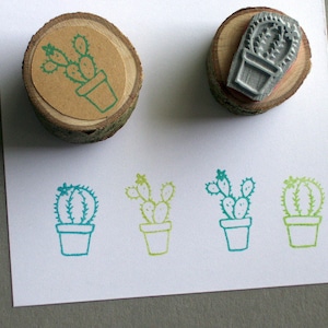 Stamp Set Cactus Stamp Cactus Mini Stamp Potted Plants image 1