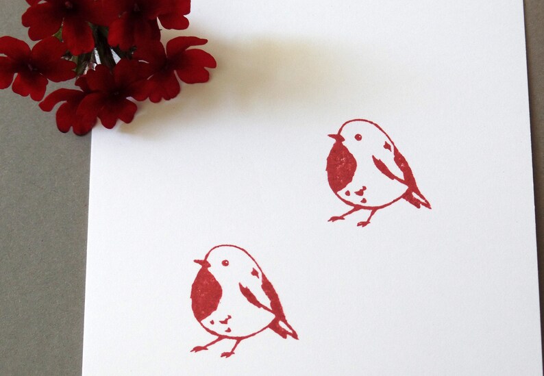 Stamp robin motif stamp bird image 4