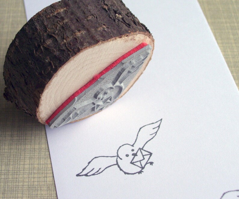 Stempel Vogel mit Brief Brieftaube Bild 3