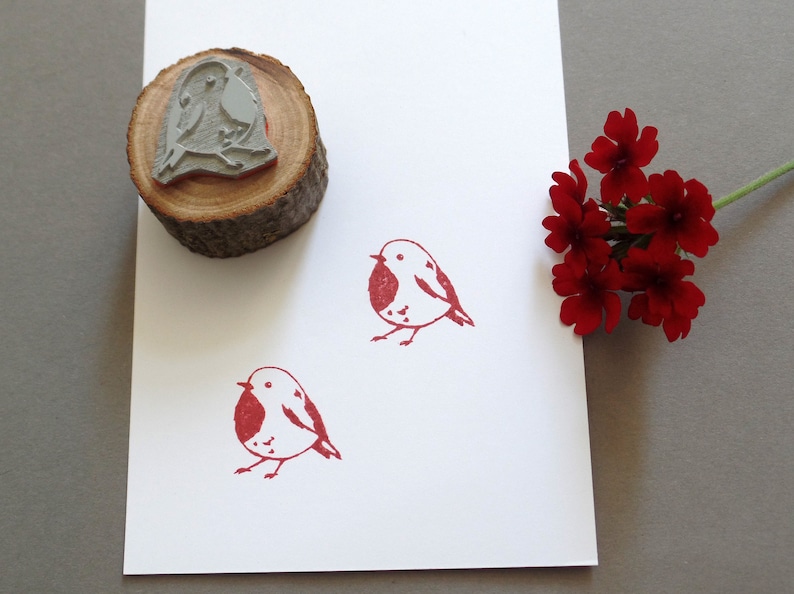 Stempel Rotkehlchen Motivstempel Vogel Bild 1