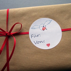 10 Geschenkaufkleber Rotkehlchen beschreibbare Sticker