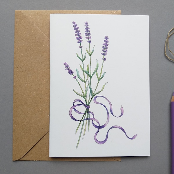Grußkarte Lavendel mediterrane Kräuter