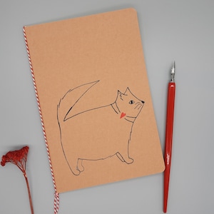 Moppelkatze Notizbuch handbemalt Notizheft Katze