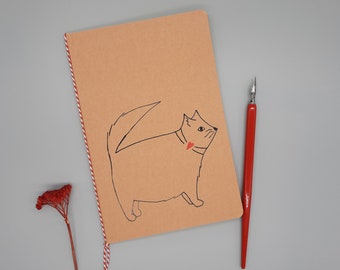 Moppelkatze Notizbuch handbemalt Notizheft Katze