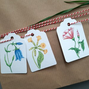 5er Set Geschenkanhänger Blumen Geschenkdeko Papieranhänger Bild 2