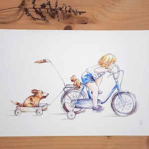 Imagen de habitación infantil: Ciclismo, póster infantil DIN A4.