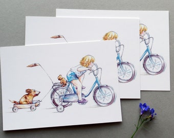 3 cartoline In bicicletta!