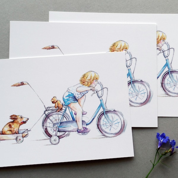 3 Postkarten Radfahren!