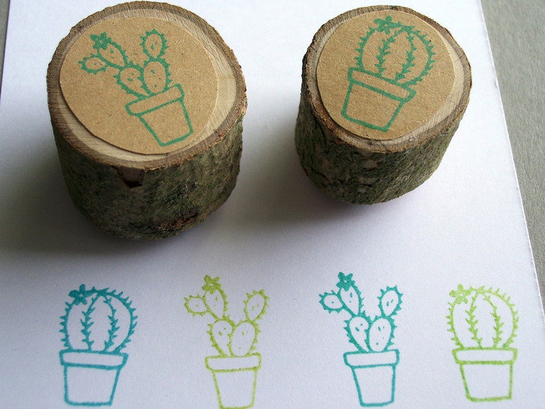 Stamp Set Cactus Stamp Cactus Mini Stamp Potted Plants image 2