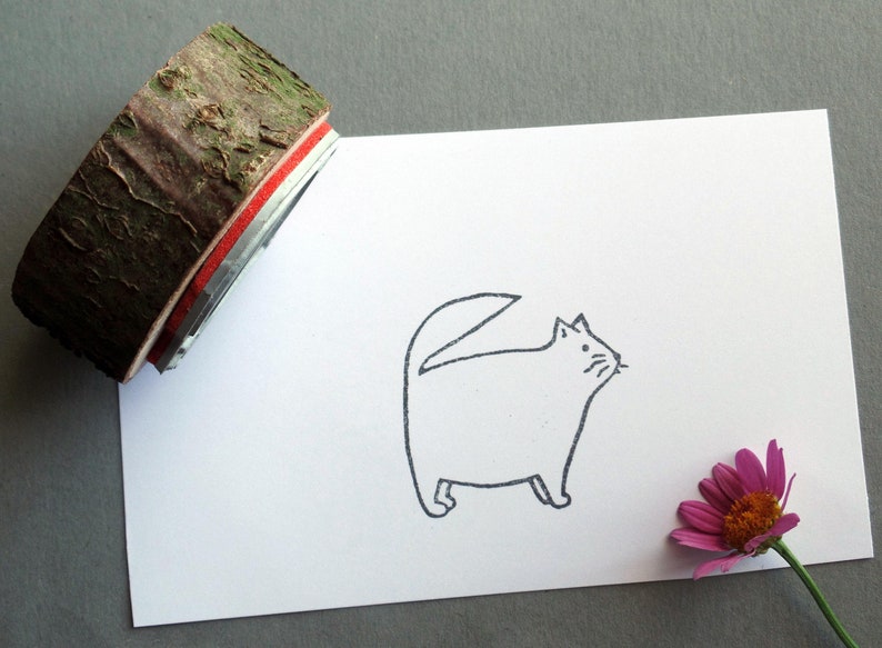 Stempel Moppelkatze Motivstempel dicke Katze Katzenstempel Bild 5