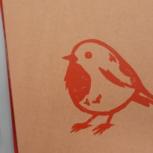 Robin notebook handprinted diary notebook with bird image 5