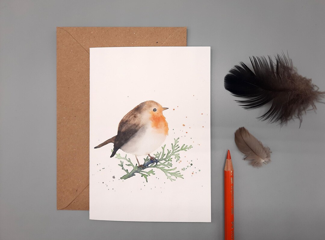 Greeting Card Robin Postcard - Etsy