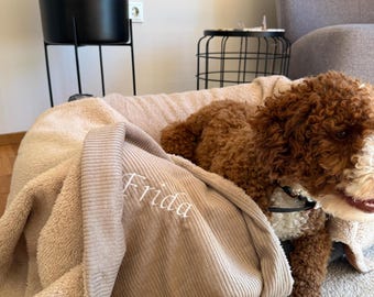 Cozy Dog Blanket in Cord & Teddy Fleece