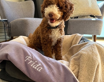 Cozy Dog Blanket in Cord & Teddy Fleece