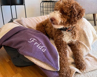 Cozy Dog Blanket in Cord & Teddy Fleece