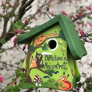 Birdhouse | Kindergarten farewell gift, bird villa, with child&#39;s name and saying, weatherproof
