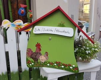 Birdhouse | Mailbox with lettering, wall mounting - customizable, weatherproof, Voglevilla Original