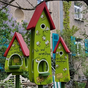 Farewell gift for kindergarten - birdhouse, bird villa personalized with children&#39;s names | weatherproof colors