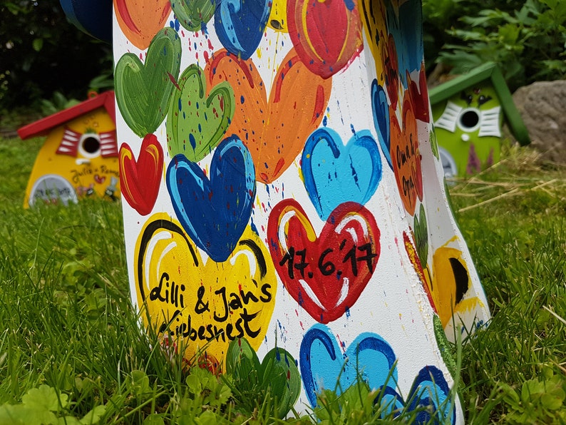 Vogelhaus Hochzeitsgeschenk, Hochzeit Nistkasten Zur Hochzeit, Wandmontage, wetterfest personalisiert Bild 4