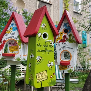 Farewell gift for kindergarten - birdhouse, bird villa personalized with children's names | weatherproof colors