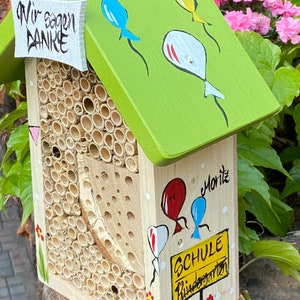Weatherproof & sustainable - Bee hotel kindergarten farewell gift insect hotel bees personalized hand-painted