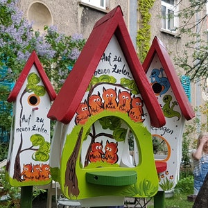 Farewell gift for kindergarten - birdhouse, bird villa personalized with children&#39;s names | weatherproof colors