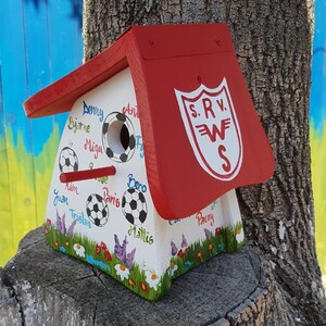 Casa de pájaros | Regalo de despedida para entrenador: caja nido, caseta para pájaros para colgar, con gancho, resistente a la intemperie.