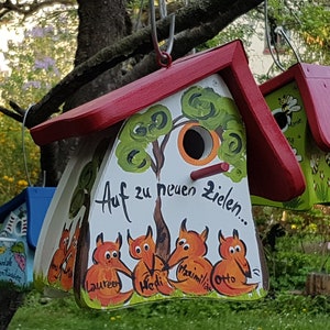 Farewell gift for kindergarten - birdhouse, bird villa personalized with children&#39;s names | weatherproof colors