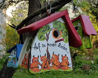 Abschiedsgeschenk Kindergarten | Kinder Erzieherin Geschenk  - Original Vogelvilla Nistkasten, mit Haken, wetterfest