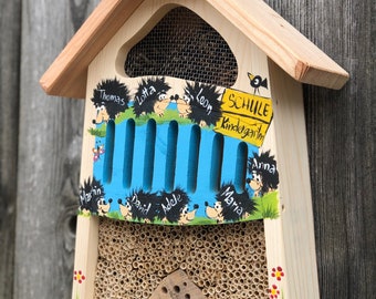 Farewell gift for kindergarten | Insect hotel, farewell teacher, with children's names, weatherproof