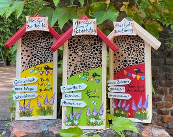 Hotel para insectos para abejas silvestres: regalo de cumpleaños personalizado