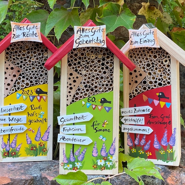 Insektenhotel für Wildbienen - Geburtstagsgeschenk personalisiert