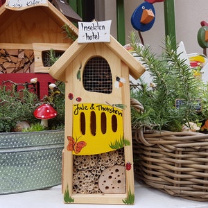 Insect hotel for birthdays, personalized gift, weatherproof, with your desired personalization
