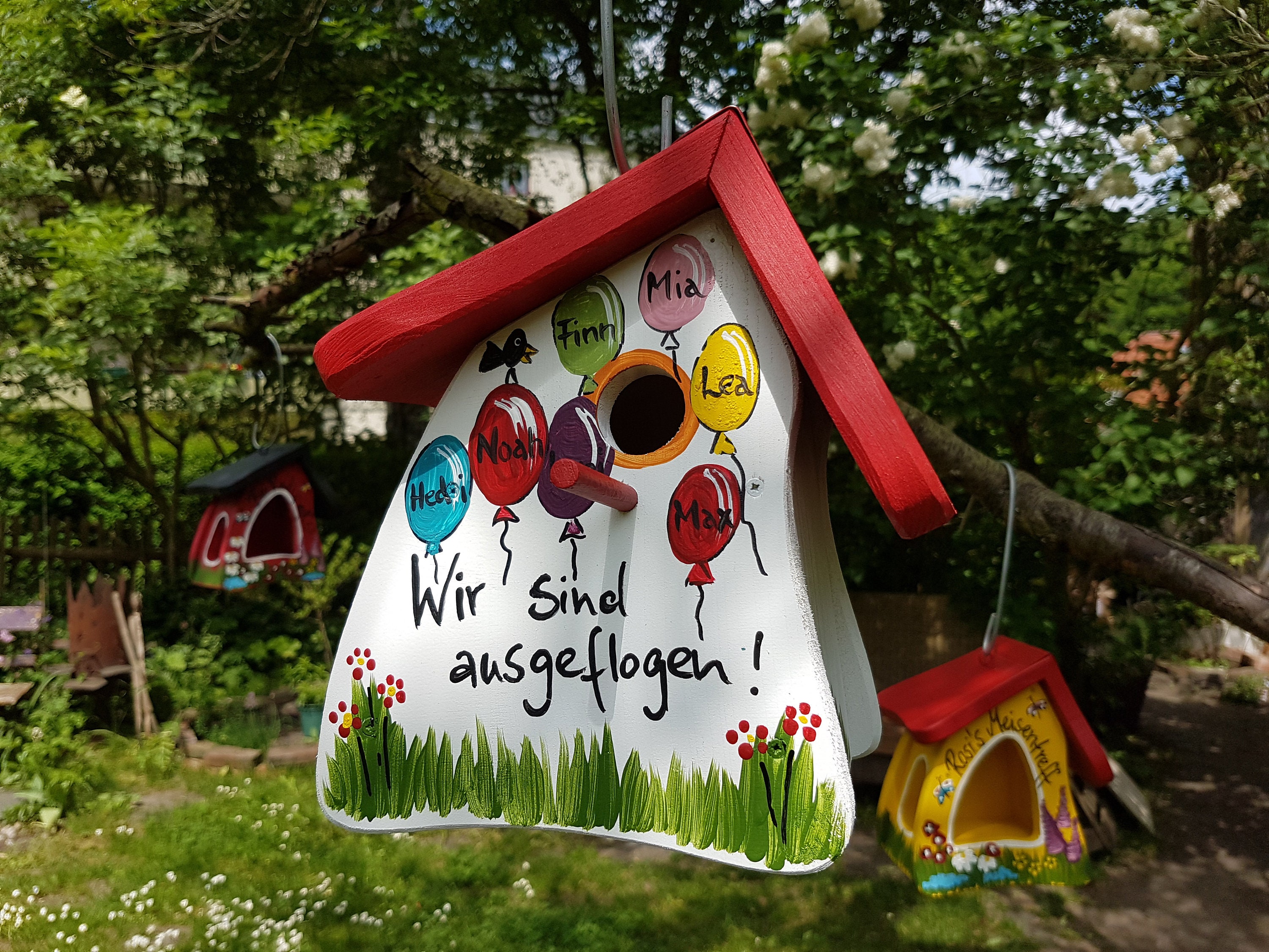 Abschiedsgeschenk Kindergarten - Vogelhaus, Vogelvilla personalisiert…