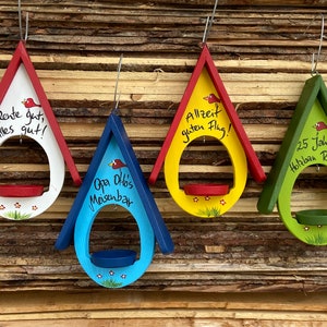 Anniversary gift - colorful feeding station for fat balls and bird food - Original Bird Villa