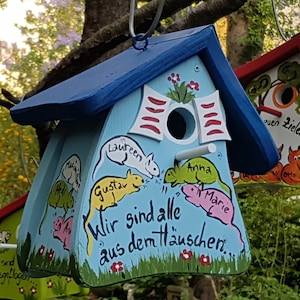 Farewell gift for kindergarten - birdhouse, bird villa personalized with children&#39;s names | weatherproof colors