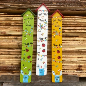 Regalo de bautizo, medidor infantil - con vela de bautizo pintada - Original Vogelvilla
