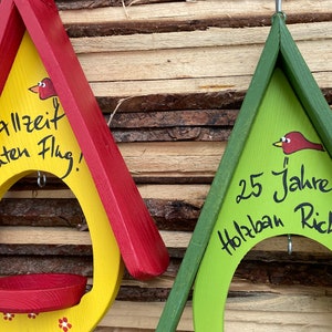 Anniversary gift - colorful feeding station for fat balls and bird food - Original Bird Villa