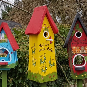 Farewell gift for kindergarten - birdhouse, bird villa personalized with children&#39;s names | weatherproof colors