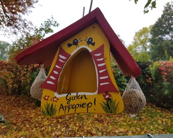 | nichoir Futterhaus Vogelvilla - « Guten Appepiep » Anniversaire Mariage Emménagement, Cadeau, Personnalisable