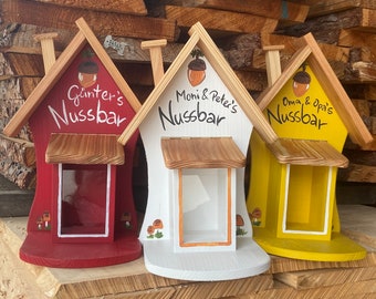 Eichhörnchen Futterhaus Geschenk individuell mit Kamin - Original Vogelvilla