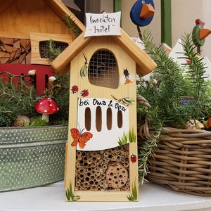 Insect hotel for birthdays, personalized gift, weatherproof, with your desired personalization