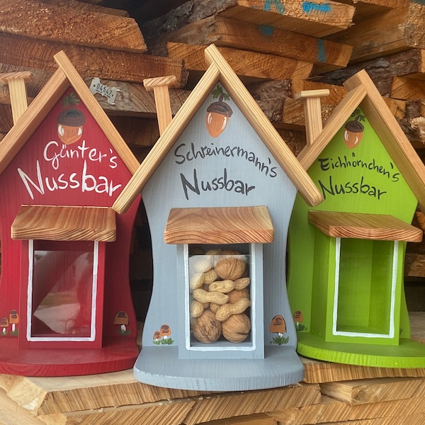 Eichhörnchen-Futterhaus hängend & bunt - Original Vogelvilla