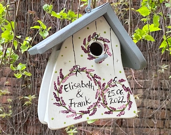 casetta per uccelli | Regalo di nozze, regalo in contanti Bird Villa, regalo di nozze, personalizzabile, regalo per gli sposi, resistente alle intemperie