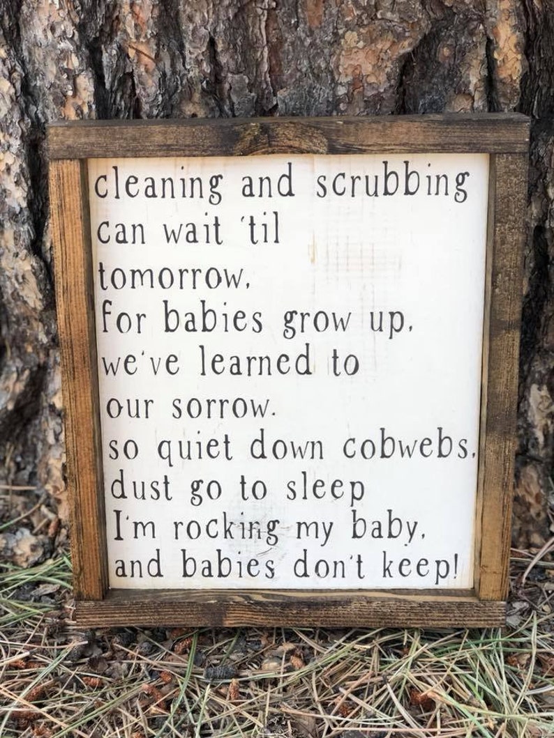 Cleaning and Scrubbing Can Wait 'til Tomorrow for Babies Etsy