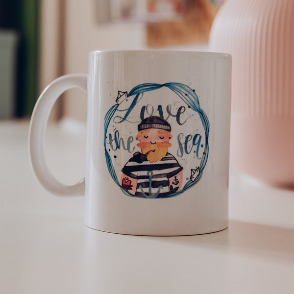 Tasse "Love the sea", Meer, Matrose, Maritim