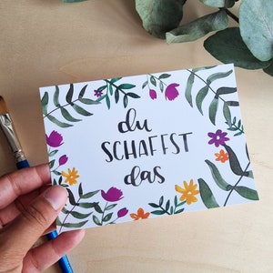 Postkarte "Du schaffst das" Motivation, Freundschaft, Sprüche, Aufmunterung