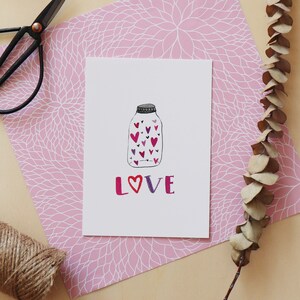 Postkarte "Love" Valentinstagkarte, Muttertag, Liebe, Freundschaft, Geburtstagskarte